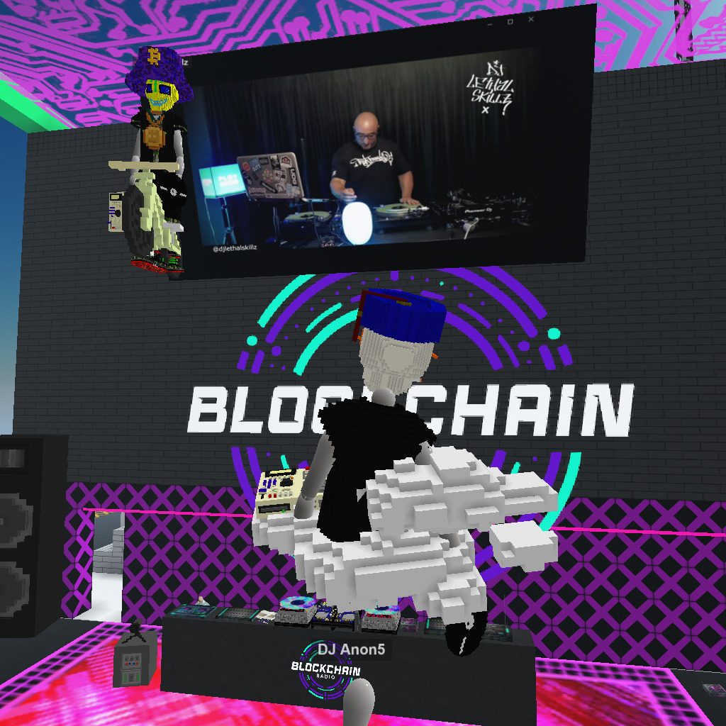playing some vintage metaverse sets tonight at Blockchain Radio. Now Playing: DJ Lethal Skillz from the Record Store Day 2023 event! 